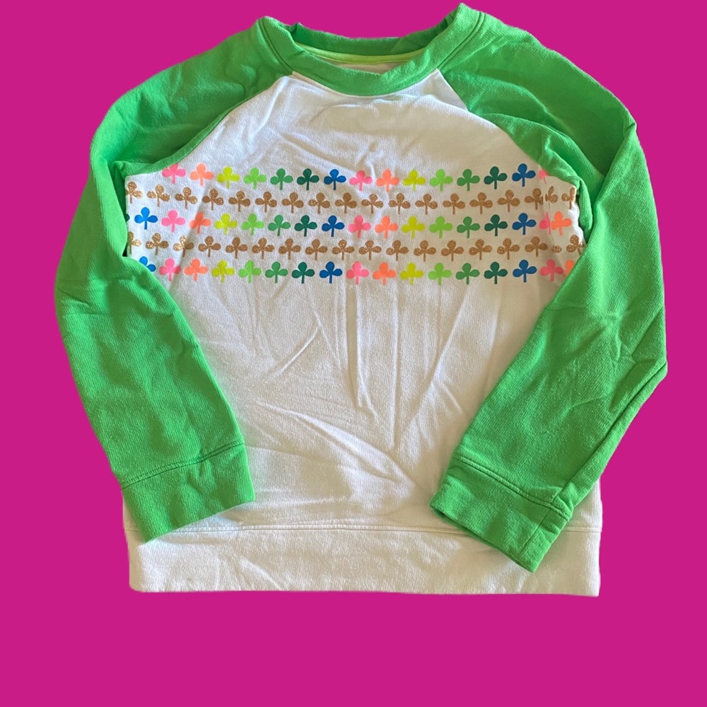 Girls Cat and Jack Shamrock Sweatshirt